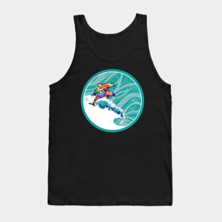 Tie Dye Dolphins Riding the Ocean Waves Tank Top